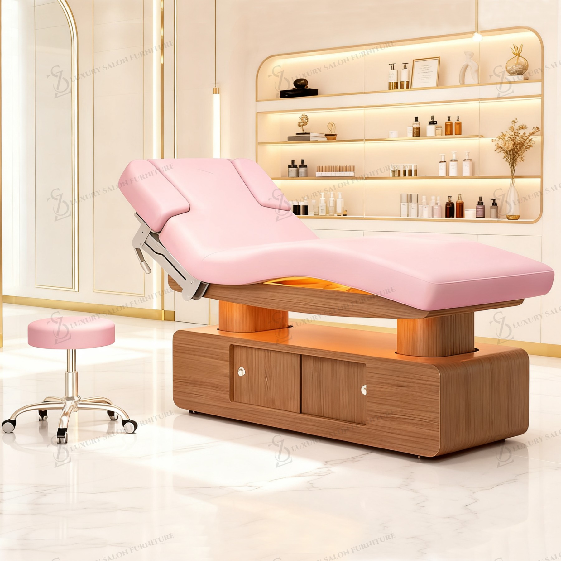 Wellness Spa With Massage - Cama de belleza rosa de lujo